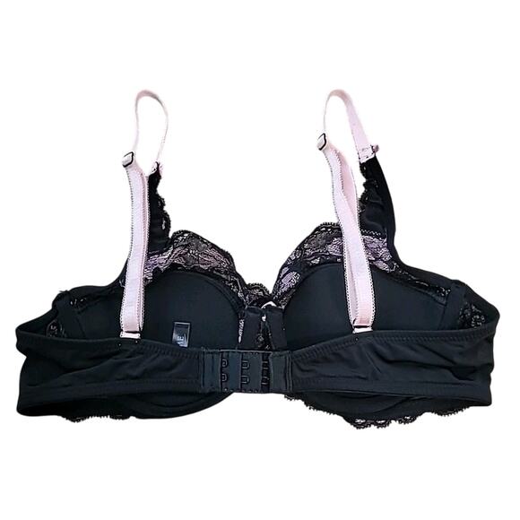 Adore Me Black Sweet Lilac Underwire Push Up Balconette Bra Sz 34C - Picture 2 of 6